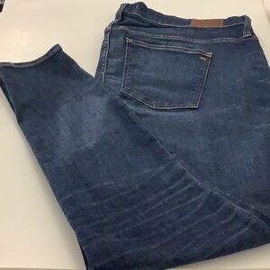 Madewell Plus Size High Rise Skinny Dark Blue Straight Leg Jeans Pockets Casual